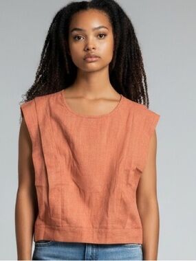 Boxy Sleeveless Tank Top in Terracotta